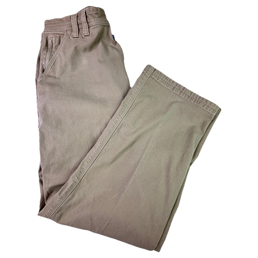 Duluth Trading Co Flex Fire Hose Relaxed Fit Pants Mens 42x32 Tan Khaki Canvas